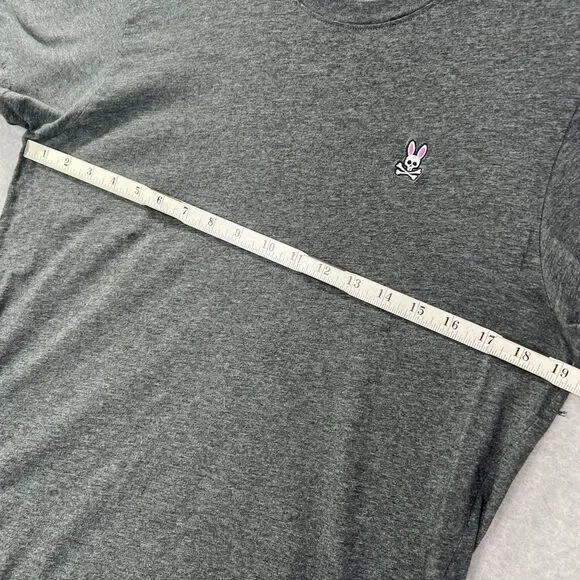 Psycho Bunny T Shirt Men's Size 4 Solid Gray pima embroidered - Picture 3 of 10